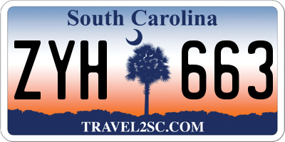SC license plate ZYH663