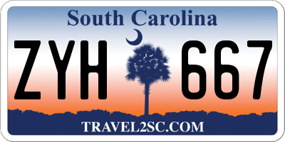 SC license plate ZYH667