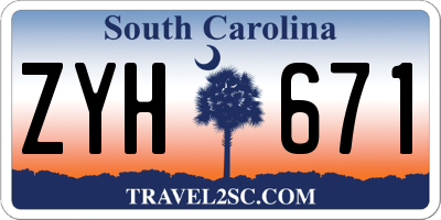 SC license plate ZYH671