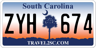 SC license plate ZYH674