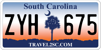 SC license plate ZYH675