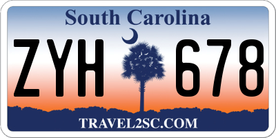 SC license plate ZYH678