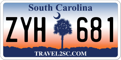 SC license plate ZYH681