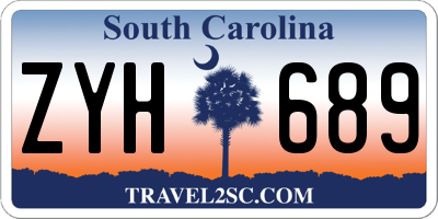 SC license plate ZYH689