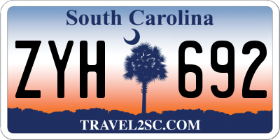 SC license plate ZYH692