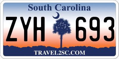 SC license plate ZYH693