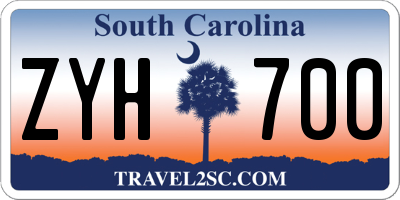 SC license plate ZYH700