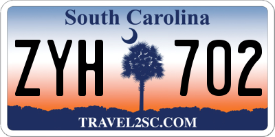 SC license plate ZYH702