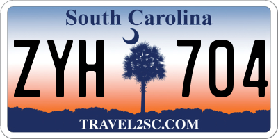 SC license plate ZYH704