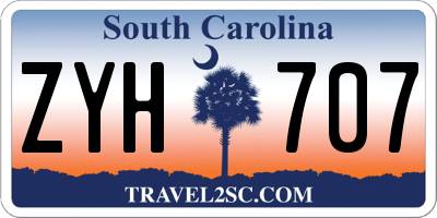 SC license plate ZYH707