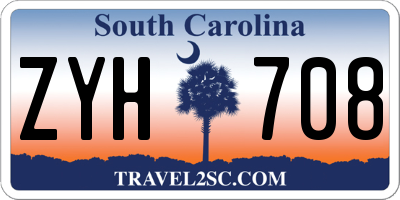 SC license plate ZYH708