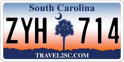SC license plate ZYH714