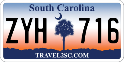 SC license plate ZYH716