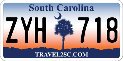 SC license plate ZYH718