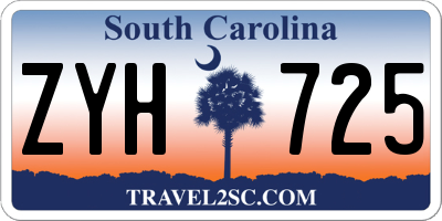 SC license plate ZYH725