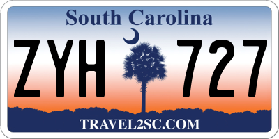 SC license plate ZYH727