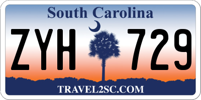 SC license plate ZYH729