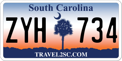 SC license plate ZYH734
