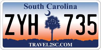 SC license plate ZYH735