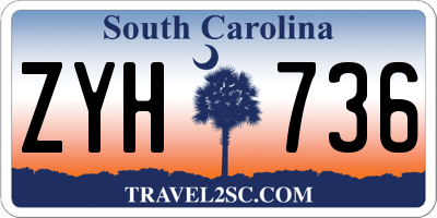 SC license plate ZYH736
