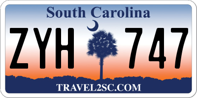 SC license plate ZYH747