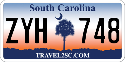 SC license plate ZYH748