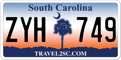 SC license plate ZYH749