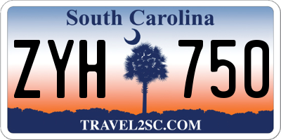SC license plate ZYH750