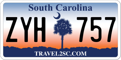 SC license plate ZYH757