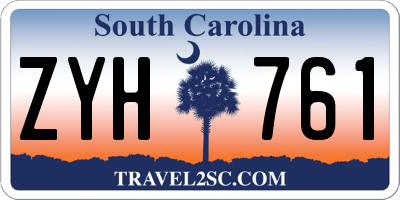 SC license plate ZYH761