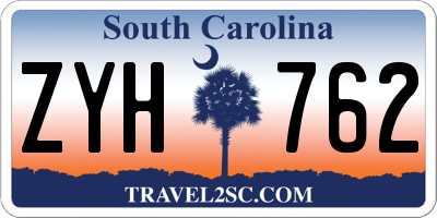 SC license plate ZYH762