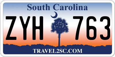 SC license plate ZYH763