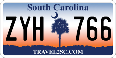 SC license plate ZYH766