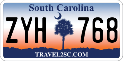 SC license plate ZYH768