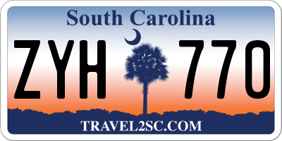 SC license plate ZYH770