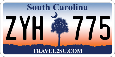 SC license plate ZYH775
