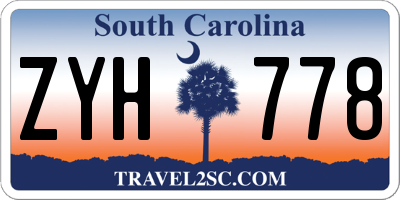 SC license plate ZYH778