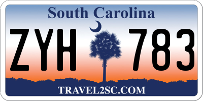 SC license plate ZYH783