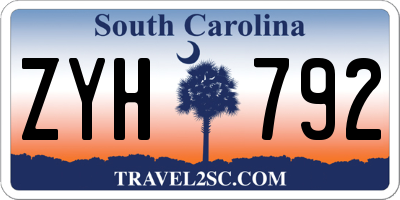SC license plate ZYH792