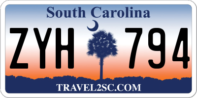 SC license plate ZYH794