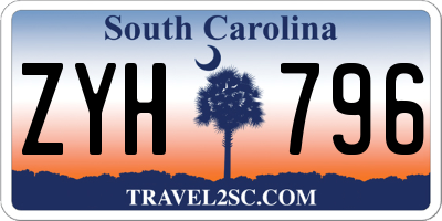 SC license plate ZYH796