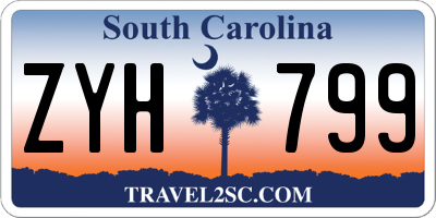 SC license plate ZYH799