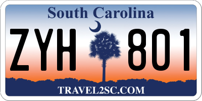 SC license plate ZYH801