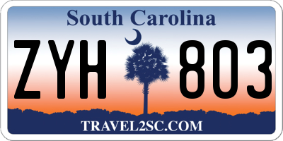 SC license plate ZYH803