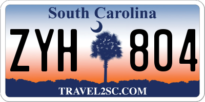 SC license plate ZYH804