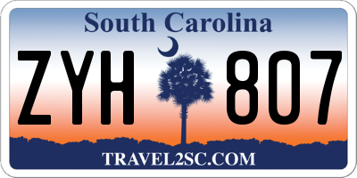 SC license plate ZYH807