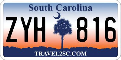 SC license plate ZYH816