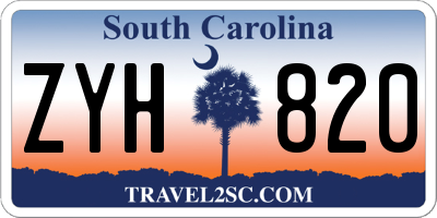 SC license plate ZYH820