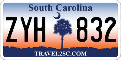 SC license plate ZYH832