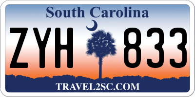SC license plate ZYH833
